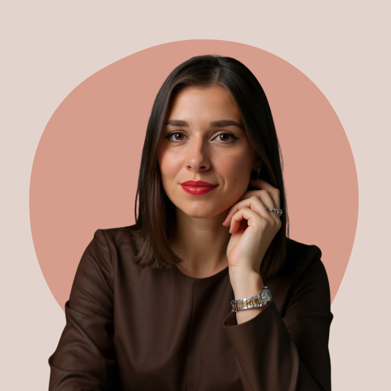 Neutral Pink Modern Circle Shape LinkedIn Profile Picture